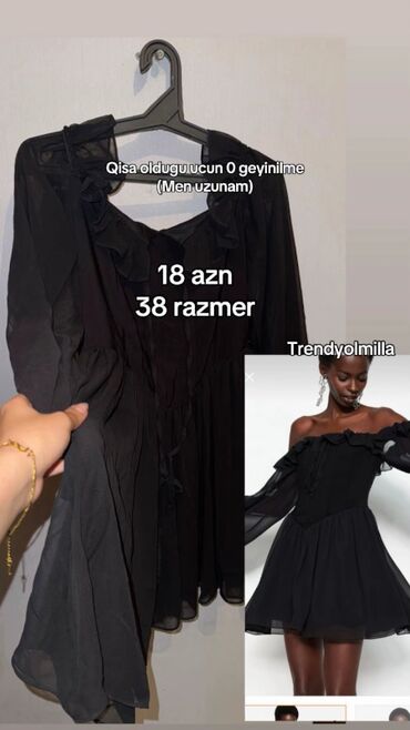 Digər qadın geyimləri: Qadın geyimləri paketi - Qara şifon don – Trendyolmilla stili, yüngül — 1