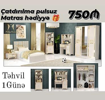 iskaflar: Oğlan və qız üçün, Yeni, Təknəfərlik çarpayı, Dolab, Tumba, Yazı masası — 1
