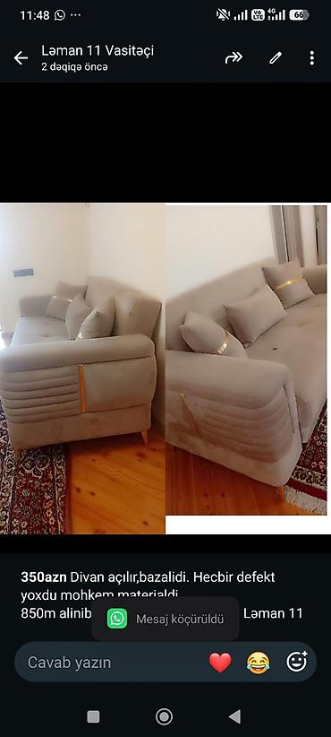 *350azn* Divan açılır,bazalidi. Hecbir defekt yoxdu mohkem materialdi lalafo.az -da *350azn* Divan açılır,bazalidi. Hecbir defekt yoxdu mohkem materialdi