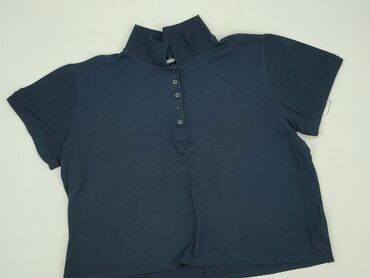 niebieska spódnice w kratę: Damska koszulka polo, Janina, 4XL