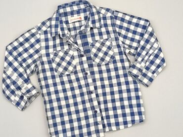 trencz z bufiastymi rekawami: Shirt 1.5-2 years, condition - Good, pattern - Cell, color - Blue