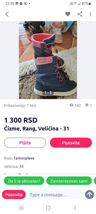 za devojčice: Boots, Rang, Size - 31