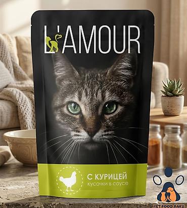 pisik yemi: 🐱 L'Amour Nəm Pişik Yemi 1 Qutuda – 28 ədəd pouch (parçalar sousda — 5