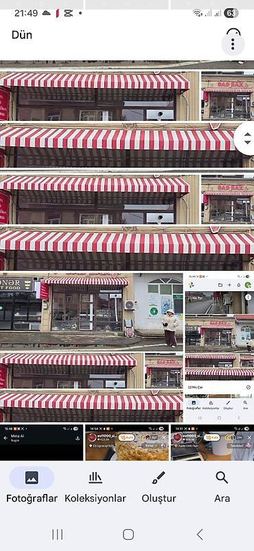markiza: Qırmızı-ağ zolaqlı tent/markiza - Tip: Mağaza vitrini və girişləri — 1