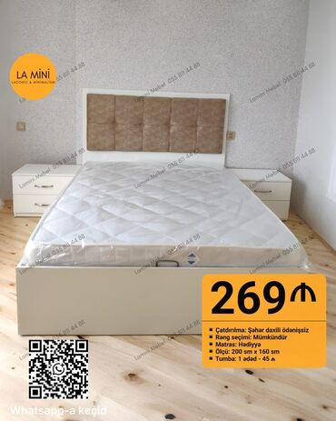 Divanlar: Yeni, İkinəfərlik çarpayı, Bazasız, Matras ilə, Siyirməsiz, Azərbaycan