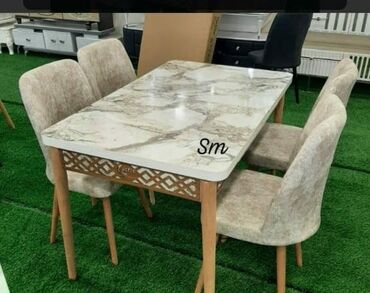 Masa və oturacaq dəstləri: Mətbəx üçün, Yeni, Açılan, Dördbucaq masa, 4 stul — 24