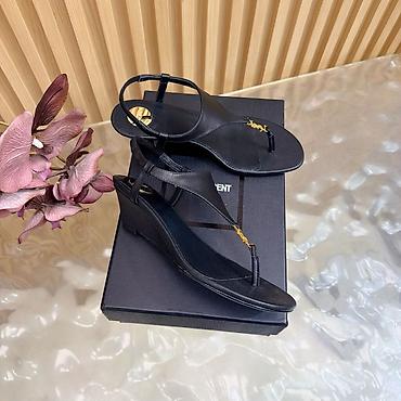 сен лоран: Босоножки, 37, Yves Saint Laurent, Новый, цвет - Черный — 1