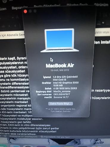 Apple MacBook: Apple MacBook Air noutbuku - Model: MacBook Air (gümüş/alüminium — 9