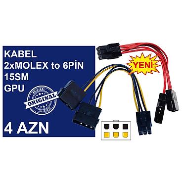 Настольные ПК и комплектующие: Kabellər "MOLEX/SATA to 4PİN/6PİN/8PİN Original" MƏHSULLAR TAM — 3