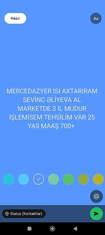 Mühasiblər: Mühasib/mercədazyer işi axtaran namizəd - Ad: Sevinc Əliyeva - — 1