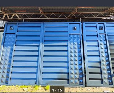 Распашные ворота: Металлические уличные ворота современного дизайна - Материал — 2