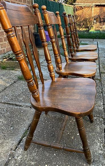 Stolice: Prodajem 4 masivnе drvenе stolice stabilne i čvrste teške i — 8