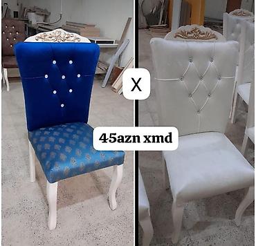 Мебель: Klassik üslubda yemək otağı üçün stullar. - Model: yüksək bel, ağ — 1