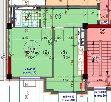 купить квартиру в строящемся доме: 1 комната, 53 м², Элитка, 8 этаж, ПСО (под самоотделку)