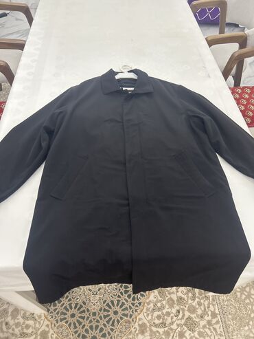 тренч плащ мужской: Плащ 5XL (EU 50), 6XL (EU 52), түсү - Кара