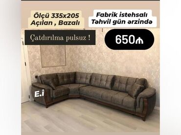Divanlar: Künc divan, Açılan, Bazalı, Pulsuz çatdırılma
