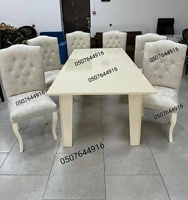 miz ustol: Qonaq otağı üçün, Yeni, Açılmayan, Dördbucaq masa, 6 stul — 1