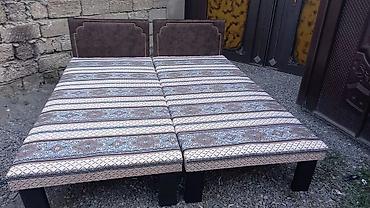 Çarpayılar: Təzə çarpayılar. 1 nəfərlik çarpayılar 60manat. 2 nəfərlik taxt — 30