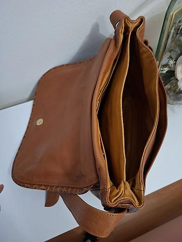 citrin narukvica: BALLY kožna torba preko ramena – smeđa - Materijal: mekana prirodna — 6