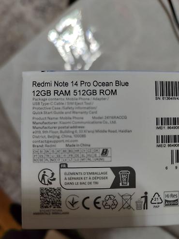 sazz problem: Redmi Note 14 Pro, 512 GB, rəng - Mavi, Zəmanət, İki sim kartlı, Barmaq izi — 2