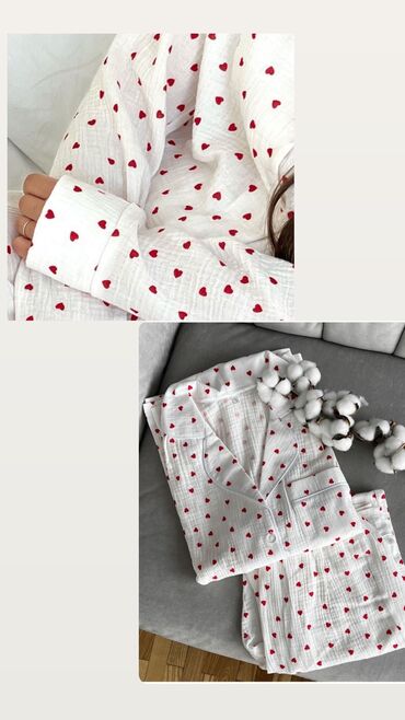 белый рубашка: Пижама, Муслин, Made in KG, Куш жүндөрү менен, 4XL (EU 48), 5XL (EU 50), 6XL (EU 52)