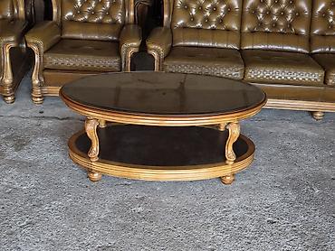 Stilski klub stolovi: Ovalni klub sto, klasičnog dizajna - Materijal: masivno drvo sa — 9