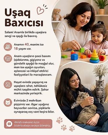 qalici daye: Uşaq baxıcısı xidməti GENCE - Ana-bala komandasından sevgi və qayğı — 1