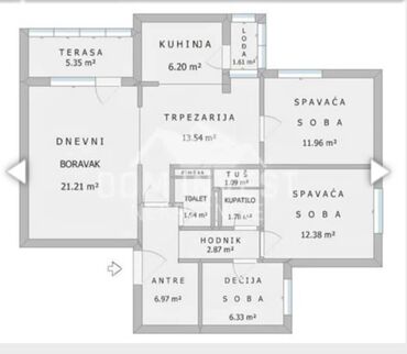 Prodaja stanova: 4 sobe, 92 kv. m, 2 sprat — 13
