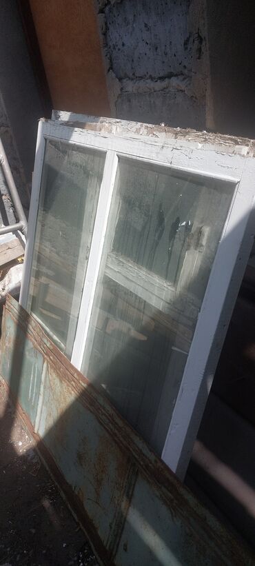 стекло окно: Деревянное окно, Глухое, цвет - Белый, Б/у, 110 *140, Самовывоз