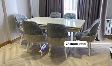 klassik stullar: Mətbəx üçün, Yeni, Açılmayan, Dördbucaq masa, 6 stul — 1
