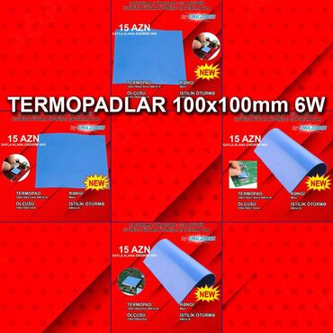 Masaüstü kompüterlər və iş stansiyaları: Termopadlar "100x100mm 6watt" 🚚Metrolara və ünvana çatdırılma var