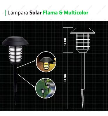 Baštenska dekoracija: 4 kom Solarna RGB lampa sa daljinskim velika Karakteristike proizvoda — 3