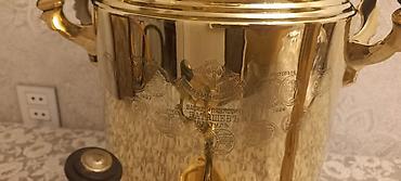 koz samovarı: Misin samovar dəsti – pirinç/gildən hazırlanmış klassik kömürlü — 1