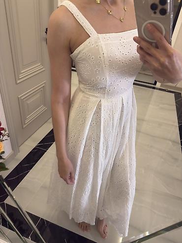 sak qosqu: Ağ rəngli ajurlu (broderiya) yay donu - Model: nazik enli qoşqu — 4