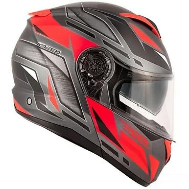 cena kacige: Kappa integralna moto kaciga – sportski dizajn, crno‑siva sa crvenim — 2