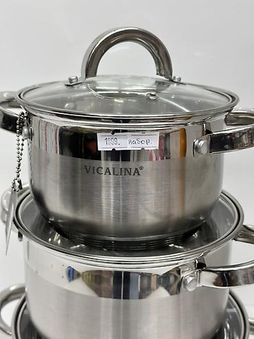кастро: Набор кастрюль Vicalina, 3 предмета - Материал: нержавеющая сталь с — 3