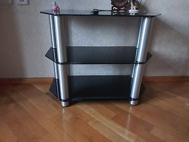 ТВ-стенды: Üçmərtəbəli TV/AV stendi - Material: qalın temperli şüşə rəflər — 3