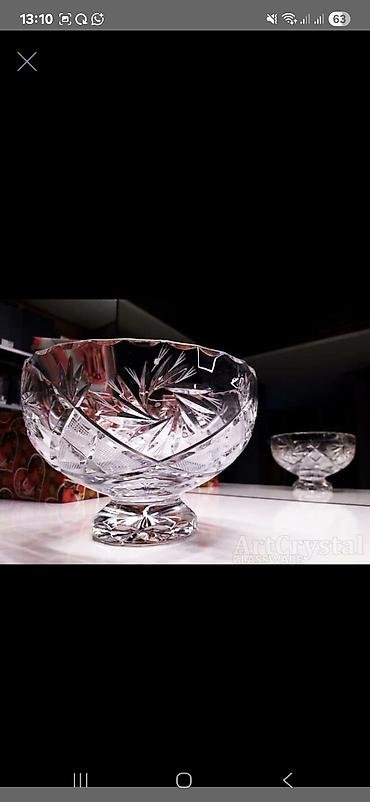 zangan glass: Xrustal konfet murebbe sirniyyat qabi . Kənaqədi (kristal) ayaqlı qab — 5