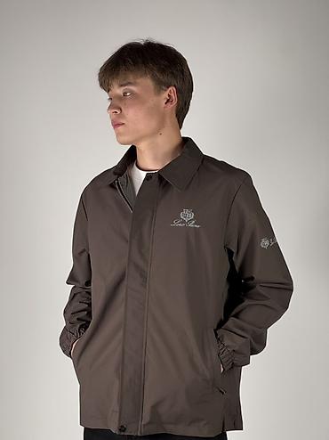 lacoste original: Мужская легкая куртка-ветровка Loro Piana - Цвет: темно-коричневый — 3