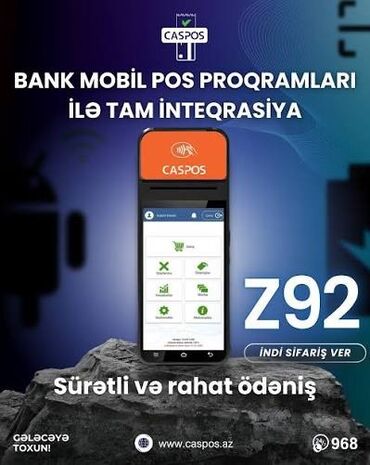 Yeni nəsil, onlayn kassalar: CASPOS Z92 – yeni nəsil mobil POS həlli - Bank mobil POS proqramları