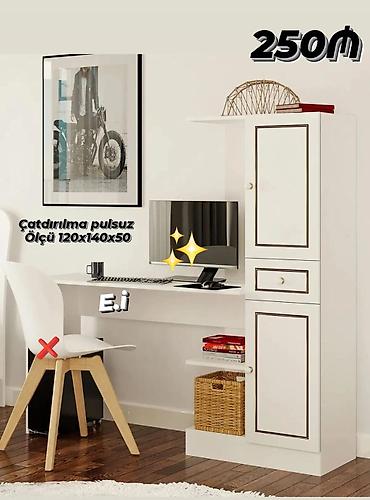 masaüstü ofis seti: Masa və dolab kombini – iş və ev-ofis üçün funksional model. - Rəng — 1