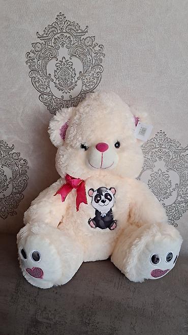 panda kukla sekilleri: Böyük ölçülü plyuş ayı oyuncağı - Rəng: krem/açıq bej - Üz detalı — 1