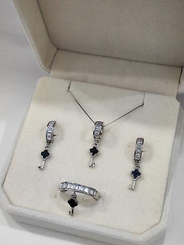 Серебряные наборы украшений: Серебряный Набор+ Цепочка Дизайн под Ванклиф Серебро 925 пробы — 8