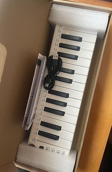 Klavişli alətlər: Kompakt MIDI klaviatura – 25 klavişli, ağ korpus bltuzla rahat qoşulur — 2