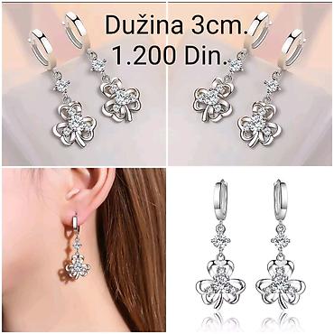 necklace: Elegantne posrebrene viseće minđuše od hirurskog čelika sa žigom S925 — 2