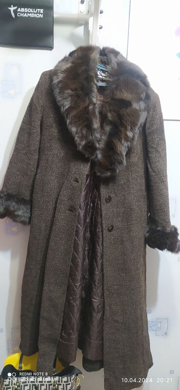 пальто длинное: Пальто, Зима, Длинная модель, 7XL (EU 54)