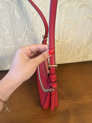 bag qaycsi: Michael Kors qadın çantası – qırmızı rəng - Material: teksturalı — 3