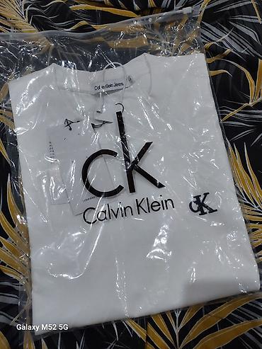 cal: Мужская футболка, L, 2XL, Calvin Klein, Новый, цвет - Белый, Самовывоз — 5