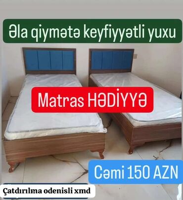 çarpayı qiymətləri: Yeni, Təknəfərlik çarpayı, Matras ilə