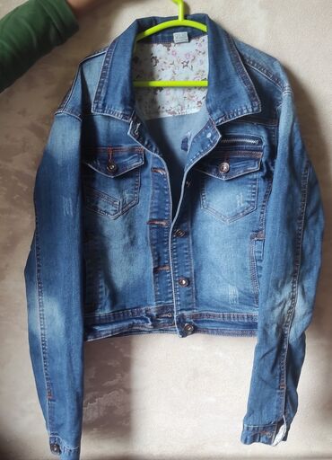 джинсовое платье с пуговицами впереди: Джинсовая куртка, Лето, Укороченная модель, XS (EU 34), S (EU 36), M (EU 38)